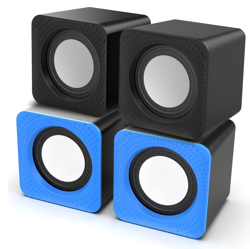 Mini USB stolni zvučnik – dvostruki zvučnici, bežična kompatibilnost, MP3 reprodukcija, USB + 3,5 mm sučelje, kućište od inženjerskih plastika, pantsan Mini Speaker