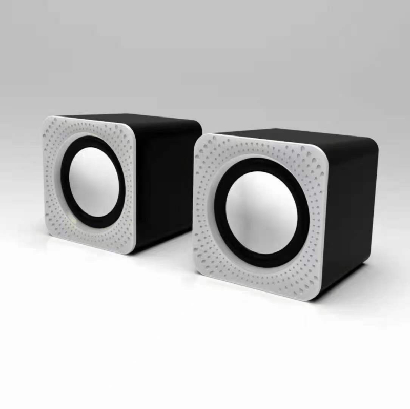 Mini USB stolni zvučnik – dvostruki zvučnici, bežična kompatibilnost, MP3 reprodukcija, USB + 3,5 mm sučelje, kućište od inženjerskih plastika, pantsan Mini Speaker