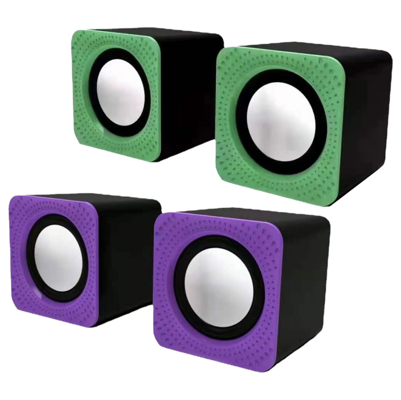 Mini USB stolni zvučnik – dvostruki zvučnici, bežična kompatibilnost, MP3 reprodukcija, USB + 3,5 mm sučelje, kućište od inženjerskih plastika, pantsan Mini Speaker