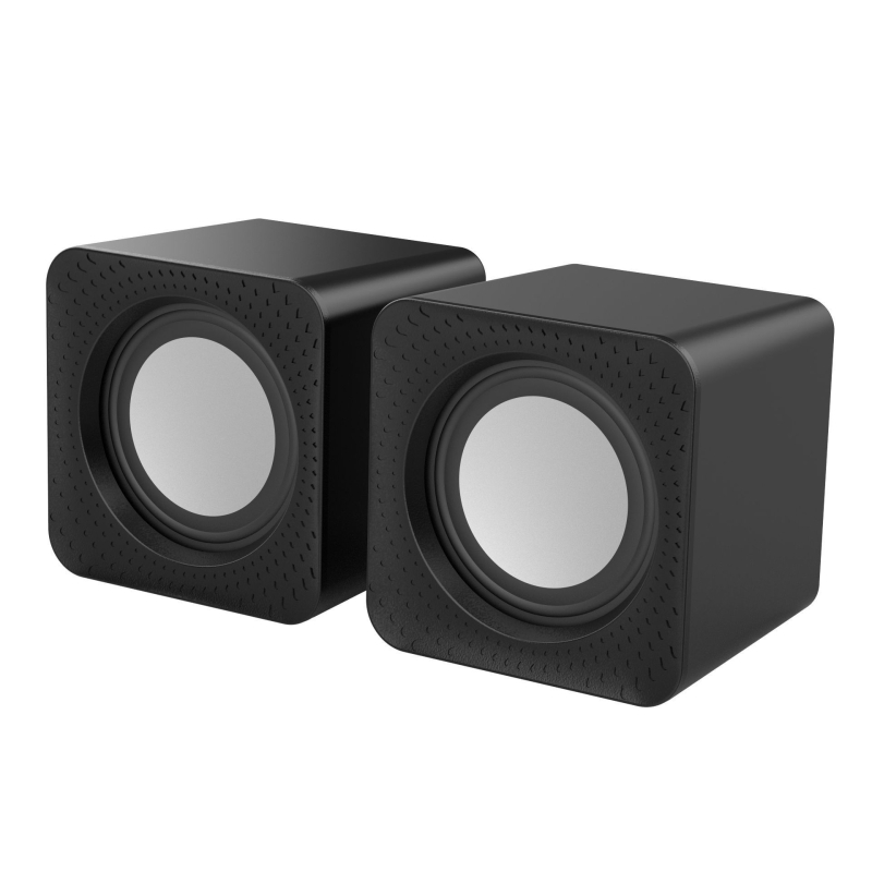 Mini USB stolni zvučnik – dvostruki zvučnici, bežična kompatibilnost, MP3 reprodukcija, USB + 3,5 mm sučelje, kućište od inženjerskih plastika, pantsan Mini Speaker
