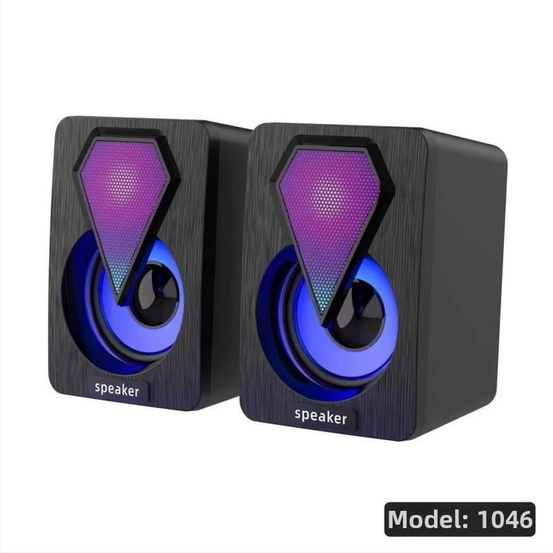 Difuzor conectat prin cablu cu iluminare RGB, sunet stereo pe 2 canale și bas, pentru laptop sau desktop (Lansare în 2021)