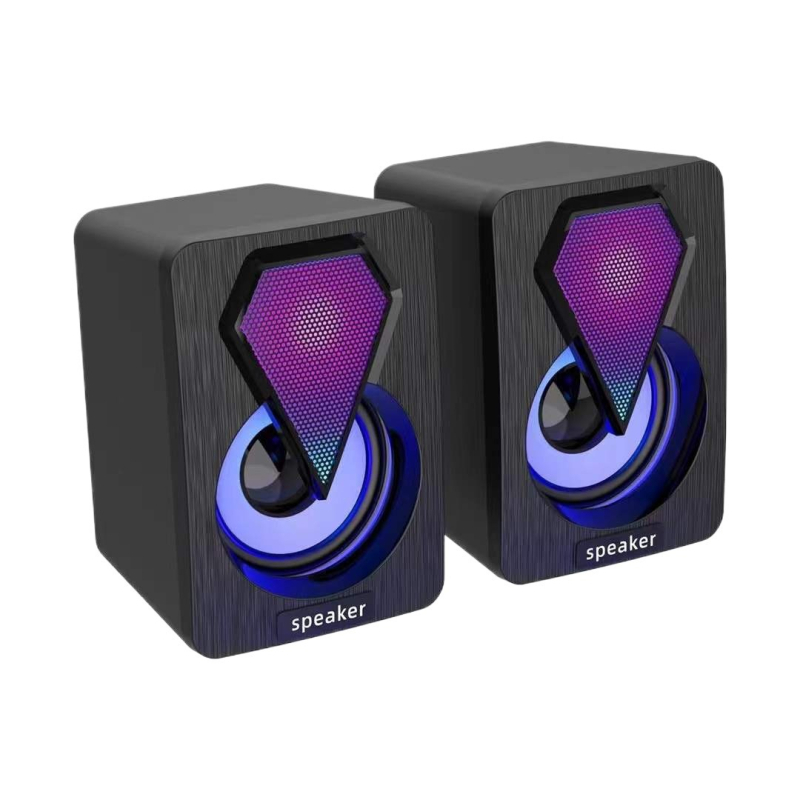 Difuzor conectat prin cablu cu iluminare RGB, sunet stereo pe 2 canale și bas, pentru laptop sau desktop (Lansare în 2021)
