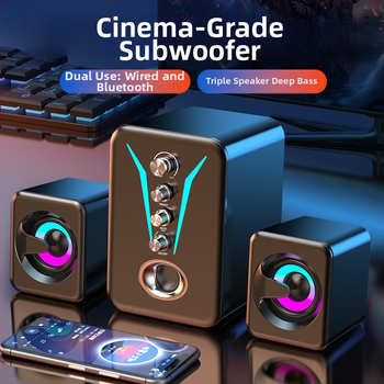 Difuzor de birou USB pentru PC, sunet 3D surround, 3 difuzoare, impedanță 4 Ω