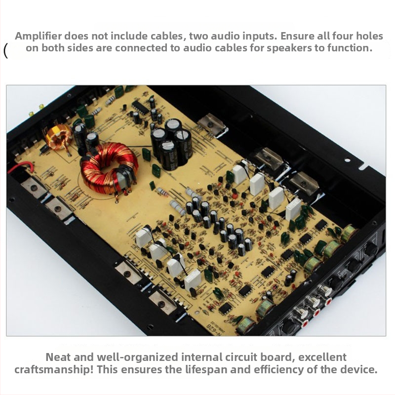 Autóhifi erősítő szett C-266 subwooferrel, 12V, maximális teljesítmény 5800W, impedancia 4Ω, alumínium ötvözet ház