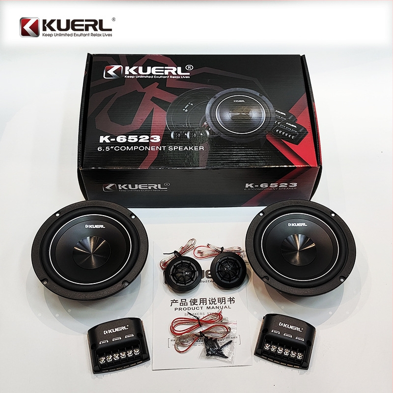 Autóhangszóró készlet, első ajtóhoz, kétutas, 6,5 hüvelykes (Modell K-6523, 4Ω, 160W max, 60Hz–20kHz, érzékenység >91dB)