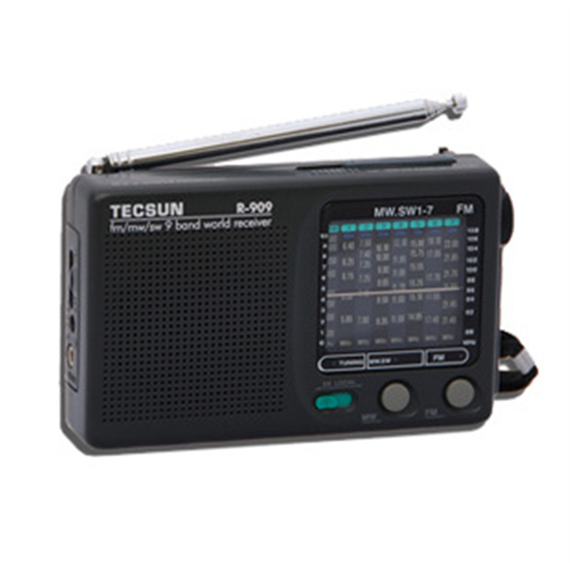 Tecsun Desheng R909 radio portabil cu bandă întreagă, reglare manuală a stațiilor, sunet mono, difuzor încorporat