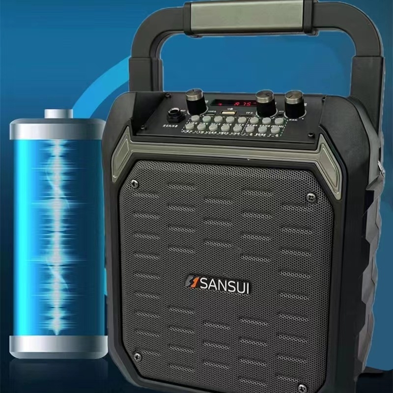 Sansui vanjski karaoke Bluetooth zvučnik s ugrađenim mikrofonom, 60W, Bluetooth 5.1, baterija 6000mAh, domet 50 m