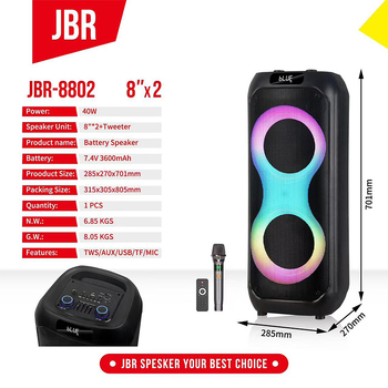 Difuzor Bluetooth de exterior pentru petreceri, 3 difuzoare, 40W, microfon cu încărcare wireless, baterie încorporată 2000–4000mAh, Bluetooth 5.0