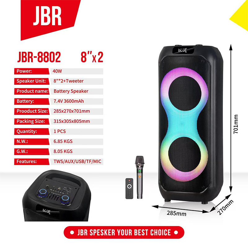 Difuzor Bluetooth de exterior pentru petreceri, 3 difuzoare, 40W, microfon cu încărcare wireless, baterie încorporată 2000–4000mAh, Bluetooth 5.0