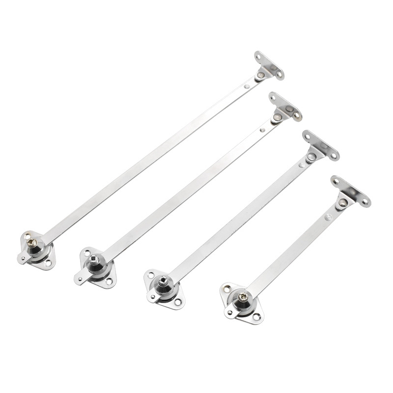Lehajtható szekrényajtóhoz tartókar, teleszkópos két részes húzórúd, vas-nikkel ötvözet, elektroplating felületkezelés, modell cz001