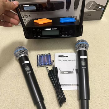 GLXD4 επαγγελματικό μικρόφωνο για σκηνή και ζωντανή μετάδοση (karaoke) – εύρος συχνοτήτων 20 Hz–20 kHz; SNR ≥60 dB; αφαιρούμενη μπαταρία 1000–1200 mAh, αυτονομία 6–8 h
