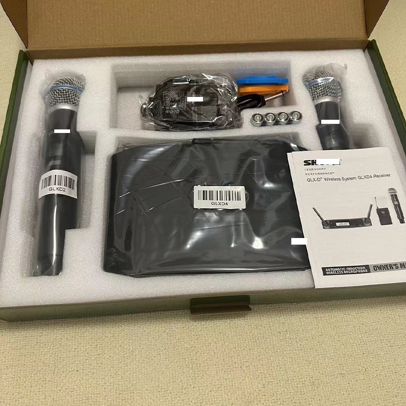 GLXD4 επαγγελματικό μικρόφωνο για σκηνή και ζωντανή μετάδοση (karaoke) – εύρος συχνοτήτων 20 Hz–20 kHz; SNR ≥60 dB; αφαιρούμενη μπαταρία 1000–1200 mAh, αυτονομία 6–8 h