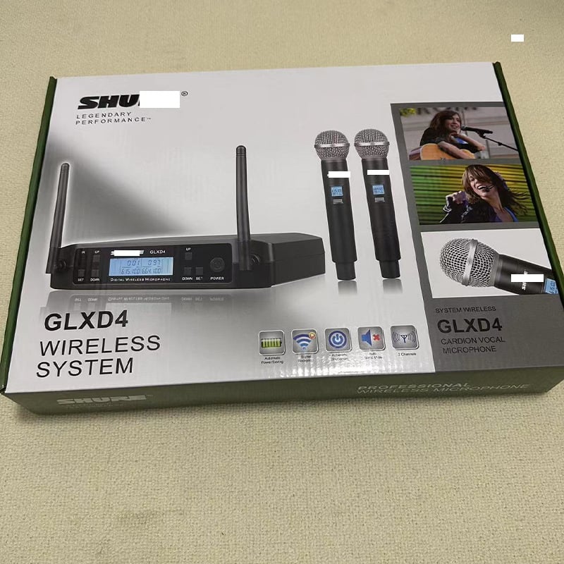 GLXD4 επαγγελματικό μικρόφωνο για σκηνή και ζωντανή μετάδοση (karaoke) – εύρος συχνοτήτων 20 Hz–20 kHz; SNR ≥60 dB; αφαιρούμενη μπαταρία 1000–1200 mAh, αυτονομία 6–8 h