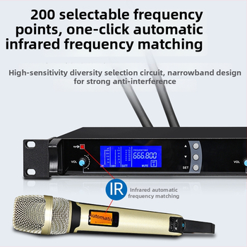 Bezdrôtový KTV mikrofón SKM9000, profesionálny mikrofón na pódium. Model SKM9000; typ mikrofónu: KTV/profesionálny; vstavaná batéria 300–500 mAh; výdrž 3–6 h; SNR ≥70 dB; menovité napätie 220V.