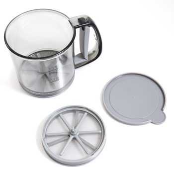 Sită manuală semi-automat pentru făină, tip cup, sită pentru pulberi și zahăr, pentru coacere acasă