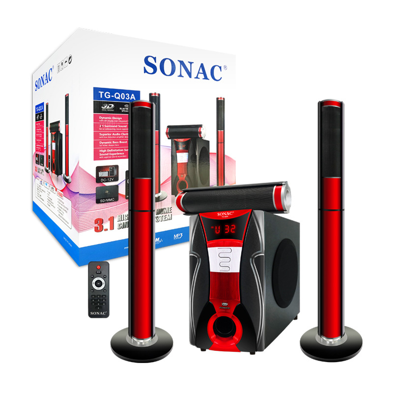 SONAC TG-Q03A Sistem home multimedia 3.1 canale cu Bluetooth, 4 difuzoare, subwoofer liniar, intrare 220V