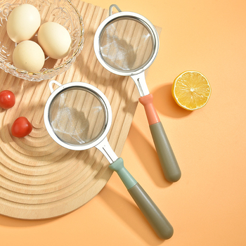 Nehrđajući čelik kuhinjsko filter-sito s ultra-finom mrežom, dvostruki kukac, protiv klizanja, protiv opeklina, prilagodljiv logotip