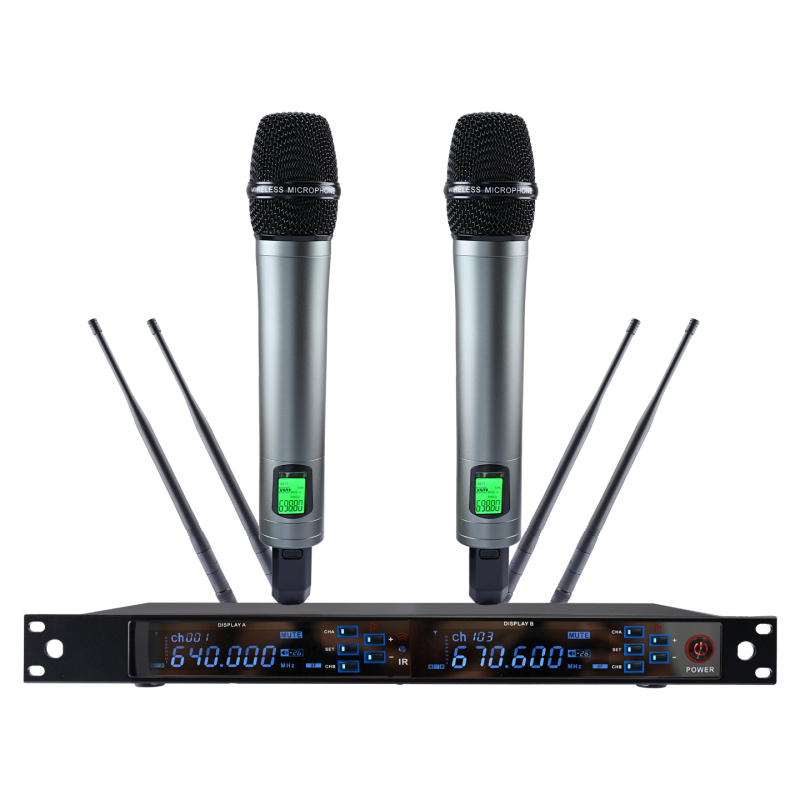 Microfon wireless KTV cu anti-feedback, modelul 8100, SNR ≥95 dB, pentru karaoke și reprezentații live