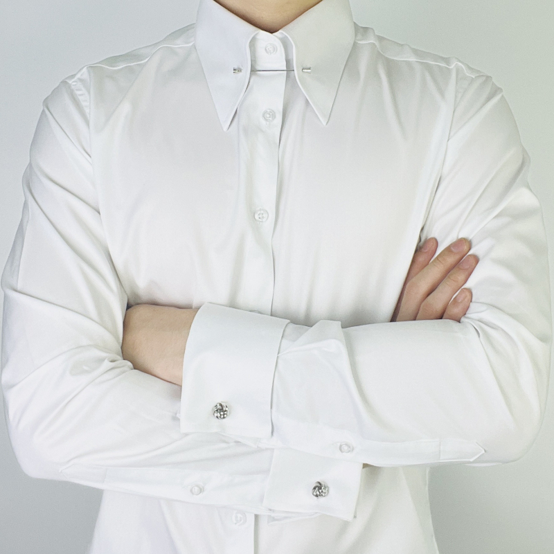 Košulja - Slim fit, Pin collar, Dugi rukavi, Bambus vlakna, Bez glačanja