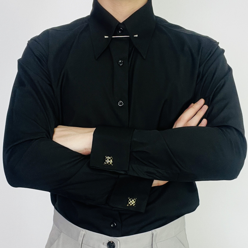 Košulja - Slim fit, Pin collar, Dugi rukavi, Bambus vlakna, Bez glačanja