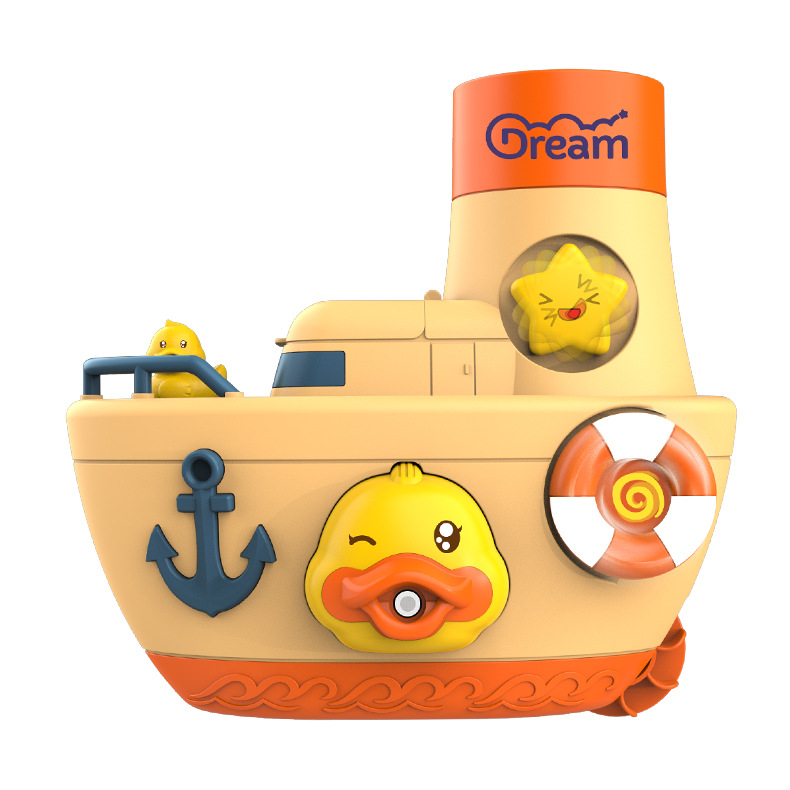 Παιχνίδι μπάνιου από πλαστικό: βάρκα-πάπια για μπάνιο, με δυνατότητα ψεκασμού νερού, μάρκα Senmi Chuangpin, κατάλληλο για παιδιά 4–6 ετών