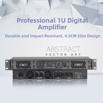 Dvojkanálový profesionálny digitálny zosilňovač pre pódiové zostavy, 450 W, 4–8 Ω, 20 Hz–20 kHz, THD 0,005%