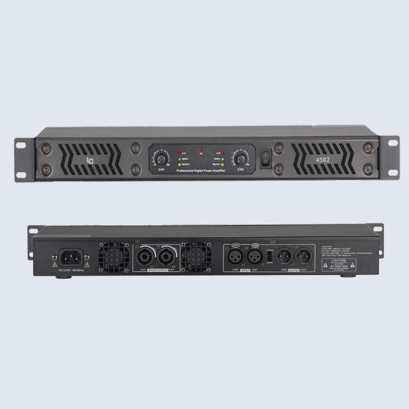 Δικαναλικός επαγγελματικός ψηφιακός ενισχυτής ισχύος για τον ήχο σκηνής, 450W, 4–8 Ω, 20 Hz–20 kHz, THD 0,005%