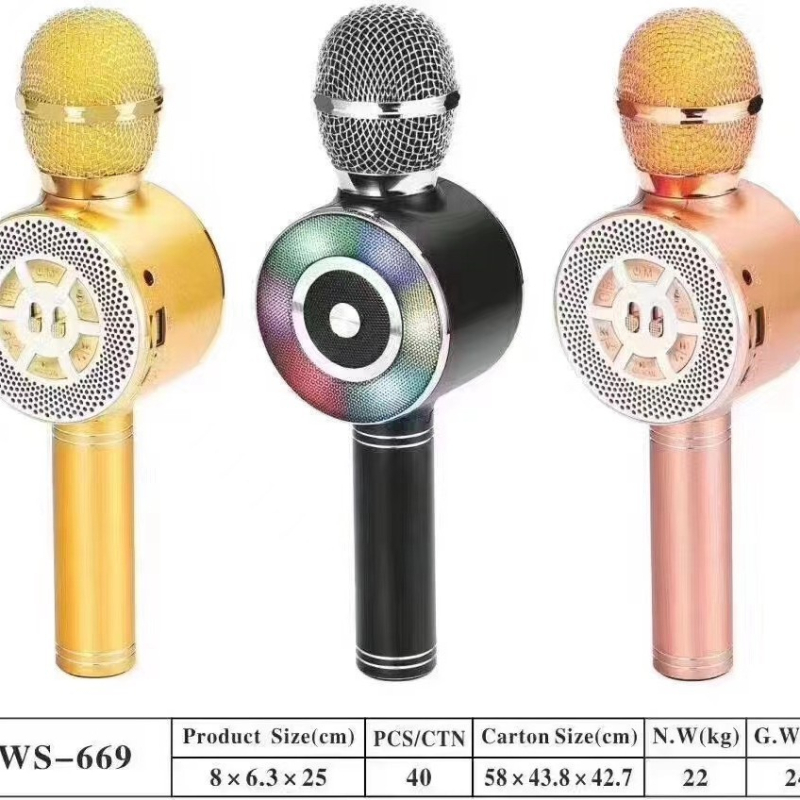 Dječji Bluetooth mikrofon WS-669, Bluetooth 4.2, SNR >=70 dB, 5V, bez ugrađene baterije