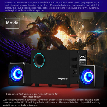 Q9 difuzor pentru calculator 2.1 cu Bluetooth, alimentat prin USB, redare MP3, sunet surround 3D