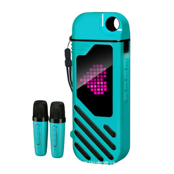 Mașină de karaoke cu ecran LED pixel și microfon Bluetooth fără fir, difuzor integrat (Bluetooth 5.3; sistem cu 2 difuzoare; ieșire 10–20W; răspuns în frecvență 100 Hz–20 kHz; SNR ≥70 dB)