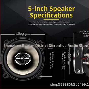 Autóhangkészlet, modell 520, 12V, 180W max, 4Ω, univerzális kompatibilitás