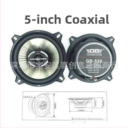 Autóhangkészlet, modell 520, 12V, 180W max, 4Ω, univerzális kompatibilitás