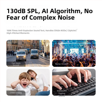 Microfon Lavalier fără fir V36 pentru transmisiuni AI, anulare zgomot AI, Bluetooth 5.3, interval frecvențe 20 Hz–20 kHz, SNR ≥85 dB, autonomie baterie 6–8 h