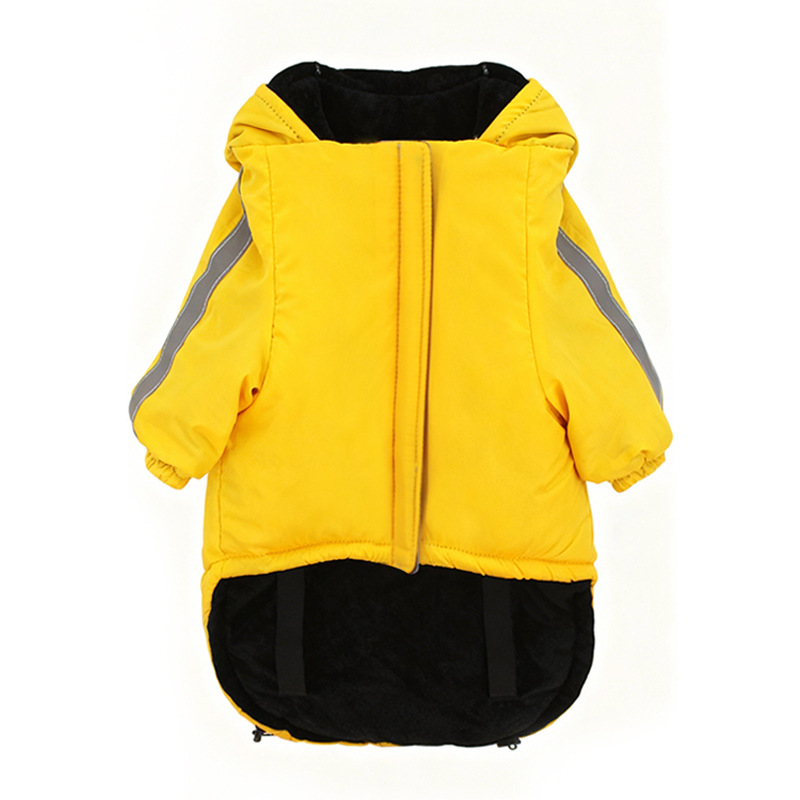 Памучно палто за домашни любимци за есенно-зимния сезон, с удебелена качулка, ветроустойчиво и снежноустойчиво, стил Casual, полиестер, марка Cool Pet