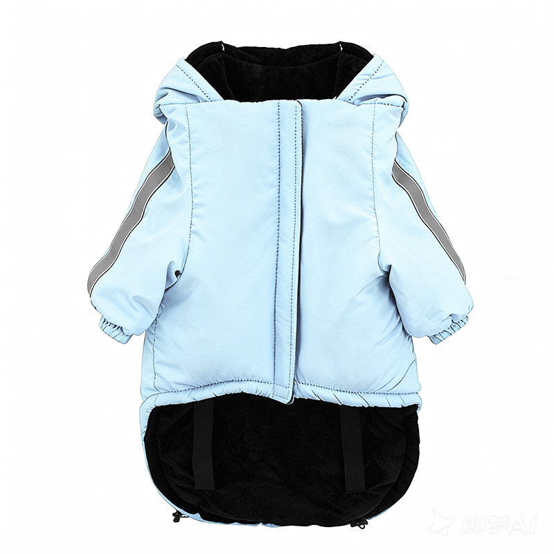 Памучно палто за домашни любимци за есенно-зимния сезон, с удебелена качулка, ветроустойчиво и снежноустойчиво, стил Casual, полиестер, марка Cool Pet