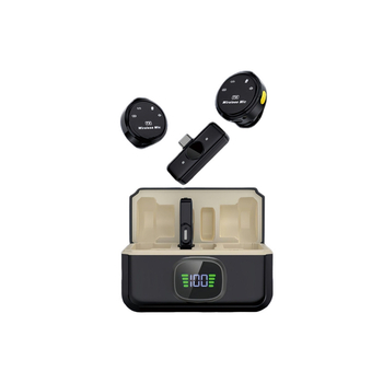 Microfon Lavalier magnetic pentru transmisiuni live, distribuție 1 la 2, baterie încorporată 1000–1200 mAh, răspuns în frecvență 40 Hz–20 kHz, autonomie 3–6 ore