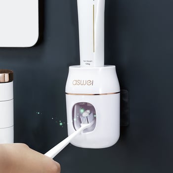 Stlačivač paste za zube, potpuno automatski, zidni držač, montaža bez bušenja, za djecu