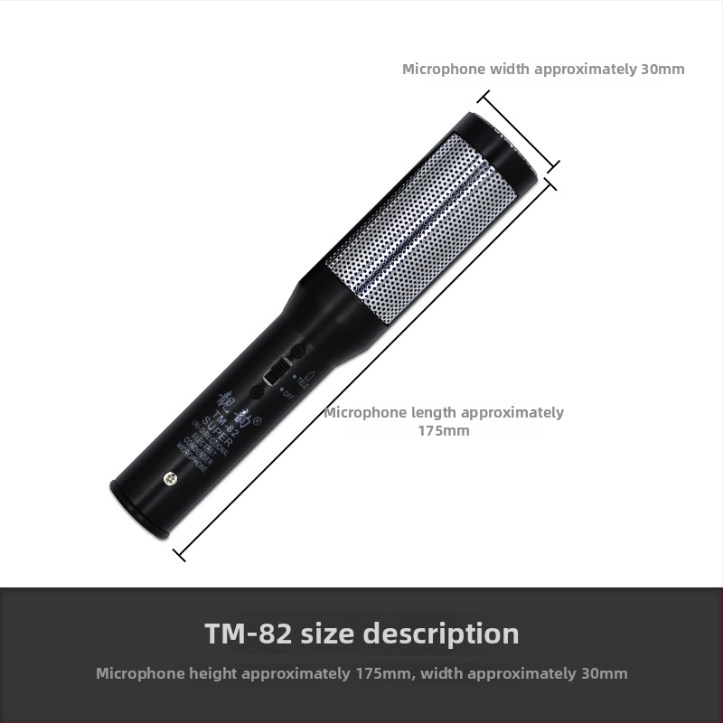 Beautiful Rhyme TM8202 microfon condenser cu fir pentru scenă și interviuri cu camera, captare hipercardioidă, 20 Hz–20 kHz, SNR ≥75 dB, fără baterie încorporată