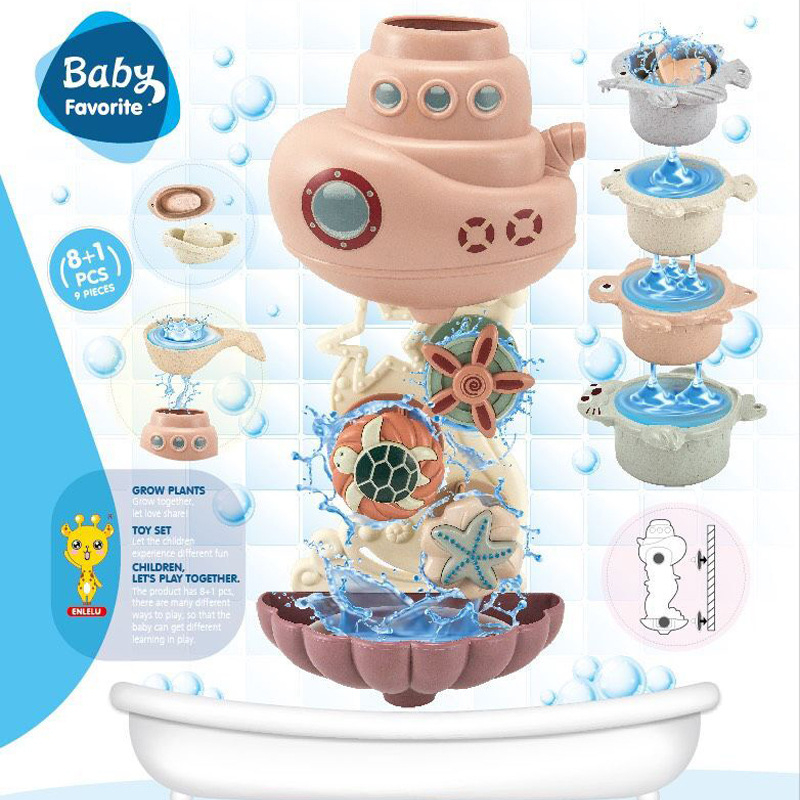 Boqu jucărie de baie din plastic: roată de apă cu pahare pentru așezare, pentru copii 4–6 ani, origine Chenghai