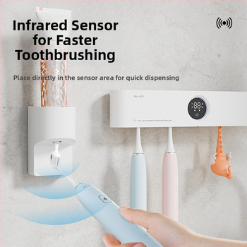 Fali elektromos fogkrém adagoló intelligens infravörös érzékelővel, több sebesség, könnyen tisztítható