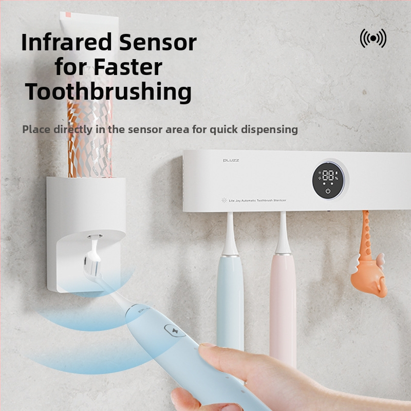 Fali elektromos fogkrém adagoló intelligens infravörös érzékelővel, több sebesség, könnyen tisztítható