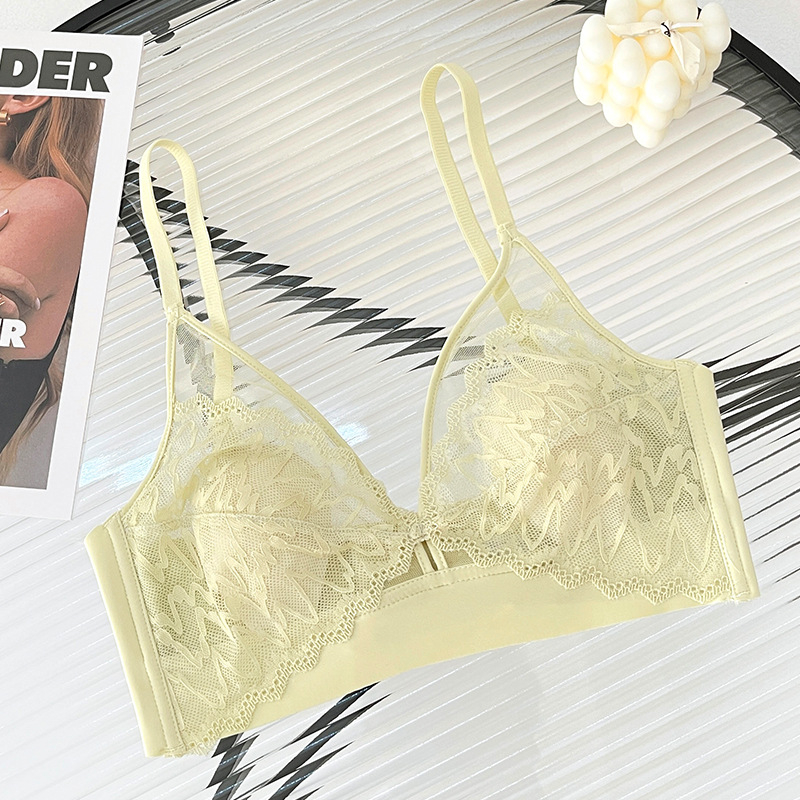 Sutien fără bretele din dantelă, cupe ultrsubțiri, cupă 3/4, respirabil și confortabil