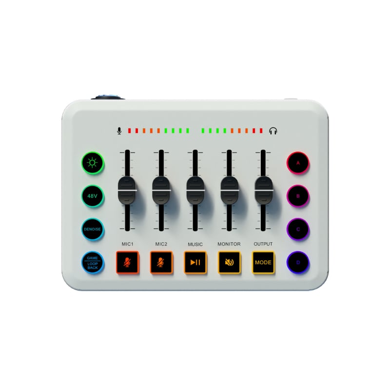 F9 Φορητή κάρτα ήχου με 48V phantom τροφοδοσία, εναλλάξιμο πολικό μοτίβο, συμβατή με δυναμικά και condenser μικρόφωνα για ζωντανές ερμηνείες