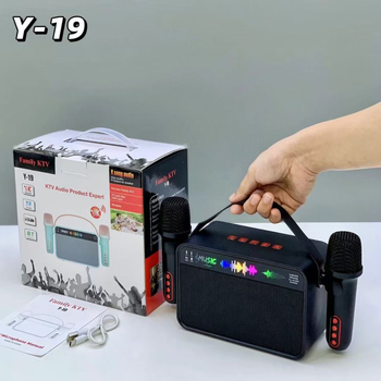 Y-19 Boxă karaoke wireless all-in-one cu două microfoane, Bluetooth 5.3, 100Hz-20kHz, 10W, baterie încorporată