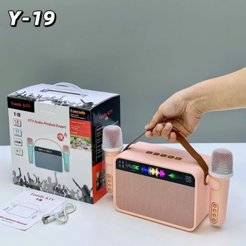 Y-19 Boxă karaoke wireless all-in-one cu două microfoane, Bluetooth 5.3, 100Hz-20kHz, 10W, baterie încorporată