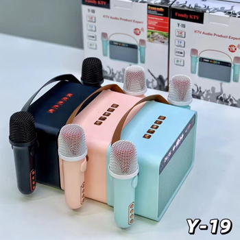 Y-19 Boxă karaoke wireless all-in-one cu două microfoane, Bluetooth 5.3, 100Hz-20kHz, 10W, baterie încorporată
