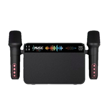 Y-19 Boxă karaoke wireless all-in-one cu două microfoane, Bluetooth 5.3, 100Hz-20kHz, 10W, baterie încorporată