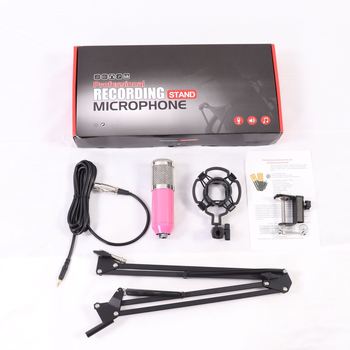 BM800 mikrofon szett élő adáshoz és karaokehoz – kondenzátor mikrofon, vezeték nélküli, 2.1 csatornás, 100 Hz–20 kHz, SNR ≥60 dB, alkalmazással kompatibil