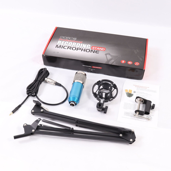 BM800 mikrofon szett élő adáshoz és karaokehoz – kondenzátor mikrofon, vezeték nélküli, 2.1 csatornás, 100 Hz–20 kHz, SNR ≥60 dB, alkalmazással kompatibil