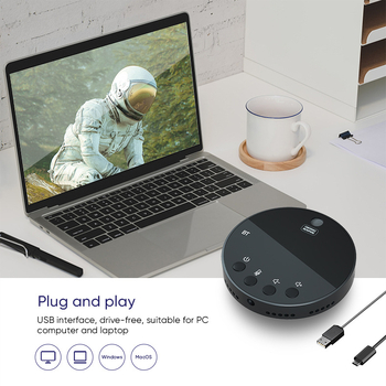 Octave Y08 Ομνιδιεκτιονικό μικρόφωνο με ενσωματωμένο ηχείο, USB/ασύρματο για υπολογιστές και συναντήσεις, 40 Hz–20 kHz, SNR ≥60 dB